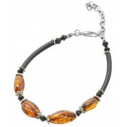 Bracelet d'ambre adulte cognac