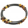 BRACELET EN AMBRE MULTICOLORE 3 TOURS