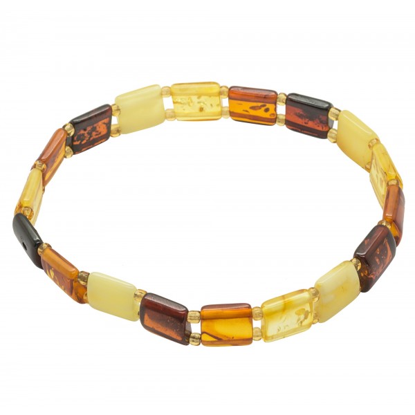 Bracelet en ambre multicolore