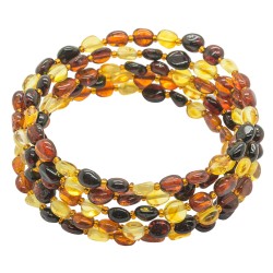 Accordeon bracelet 5 rounds in amber multicolor