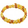 Bracelet Accordeon 3 tours en ambre multicouleur