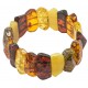 Bracelet en ambre multicouleur - Pierre d'ambre tailler