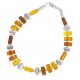 Bracelet amber multicolor and silver 925/1000