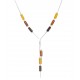 Collier ambre multicolore cognac et Argent 