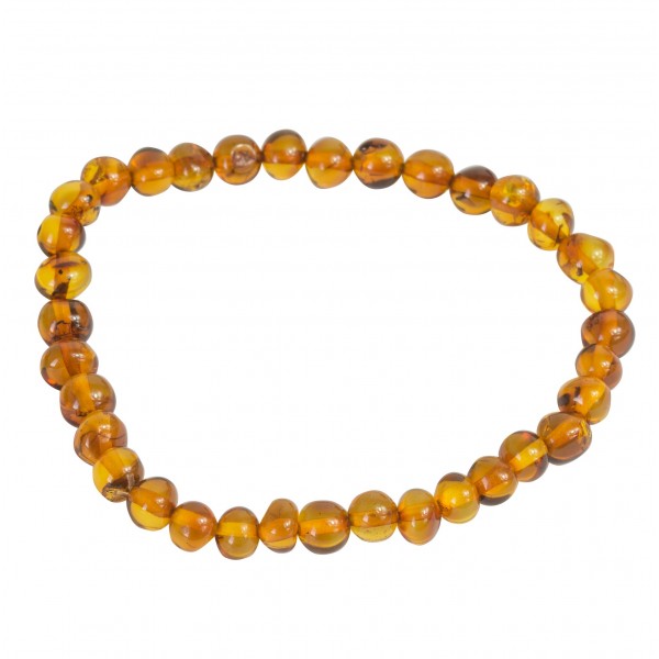 Bracelet adulte perle d'ambre multicolore