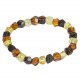 Bracelet d'ambre taillé multicouleur