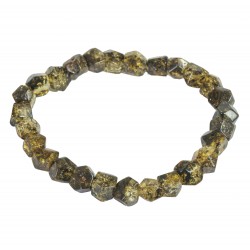Bracelet d'ambre véritable, pierre d'ambre vert taillé