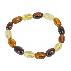 Bracelet d'ambre naturel multicolore