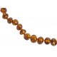 Collier adulte perle d'ambre baroque couleur cognac