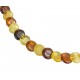 Collier adulte avec bouton d'ambre véritable multicouleur