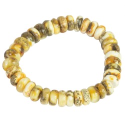 Raw white semi-polished amber bracelet