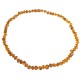 Collier ambre cognac adulte perle ronde