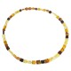Collier ambre multicolore forme carré