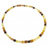 Collier ambre multicolore forme carré