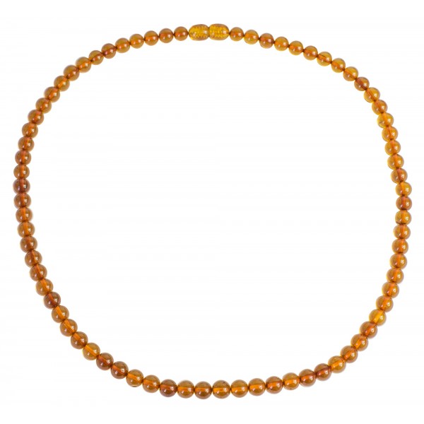 Perfecly round beads honey amber necklace