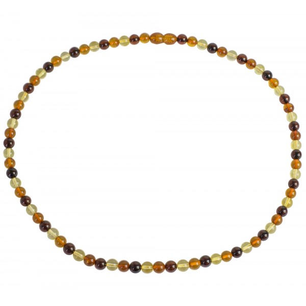 Perfecly round beads multicolore amber necklace