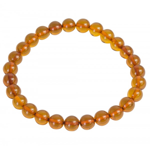Perfect round amber bracelet - honey