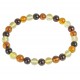 Bracelet d'ambre adulte multicouleurs, perle extra ronde