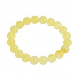 Round amber bracelet - milky