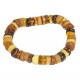 Bracelet en ambre multicouleur - pierres rondes polis et bruts
