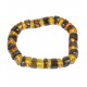 Bracelet en ambre multicouleur - pierres rondes polis et bruts