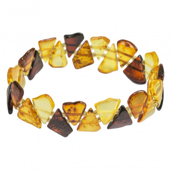 Bracelet extensible tout ambre multicolore