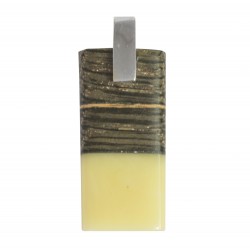 Pendentif bois précieux et ambre royal sur argent massif