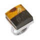 Bague bois précieux, ambre miel & argent massif