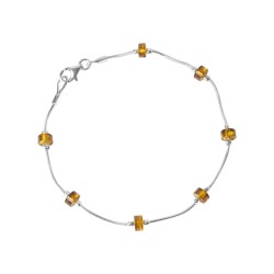 Multi-color amber bracelet and silver 925/1000