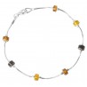 Bracelet amber multicolor and silver 925/1000