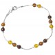 Bracelet amber multicolor and silver 925/1000