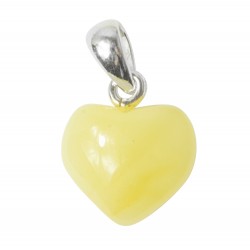 Petit coeur d'ambre couleur blanc