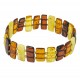 Bracelet d'ambre adulte multicolore pierre rectangulaire