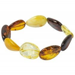 Bracelet d'ambre multicouleur forme naturel