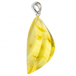 Pendentif ambre véritable avec 2 inclusions d'insecte