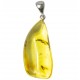 Pendentif ambre véritable avec 2 inclusions d'insecte