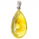 Pendentif ambre véritable avec 1 inclusions d'insecte