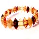 Bracelet en ambre multicolore avec pierres d'ambre losange