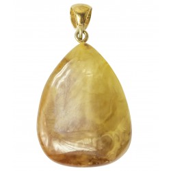 Pendentif ambre véritable plaqué or