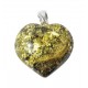 Coeur Ambre vert et Argent