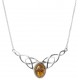 Collier en Argent et Ambre cognac