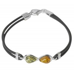 Bracelet with amber multi-color on silicone