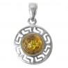 Pendentif Flamant ambre et ARGENT 925/1000