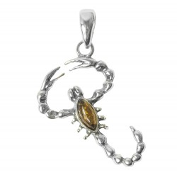 Pendentif Ambre et Argent forme scorpion