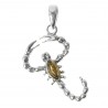 Pendentif Ambre et Argent forme Lézard