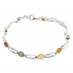 Silver Bracelet and Small Amber Cabochon