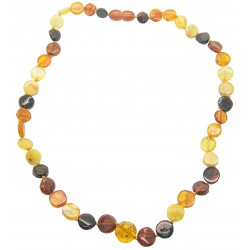 Collier d'ambre naturel multicolore