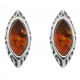 Boucle d'oreille Ambre et Argent style Grecque