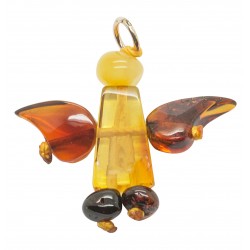 Pendentif Ange en ambre naturel