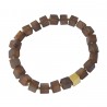 Bracelet Unisexe en Ambre Cogna avec cube plaqué Or